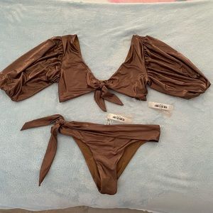 Devon Windsor brown metallic bikini.